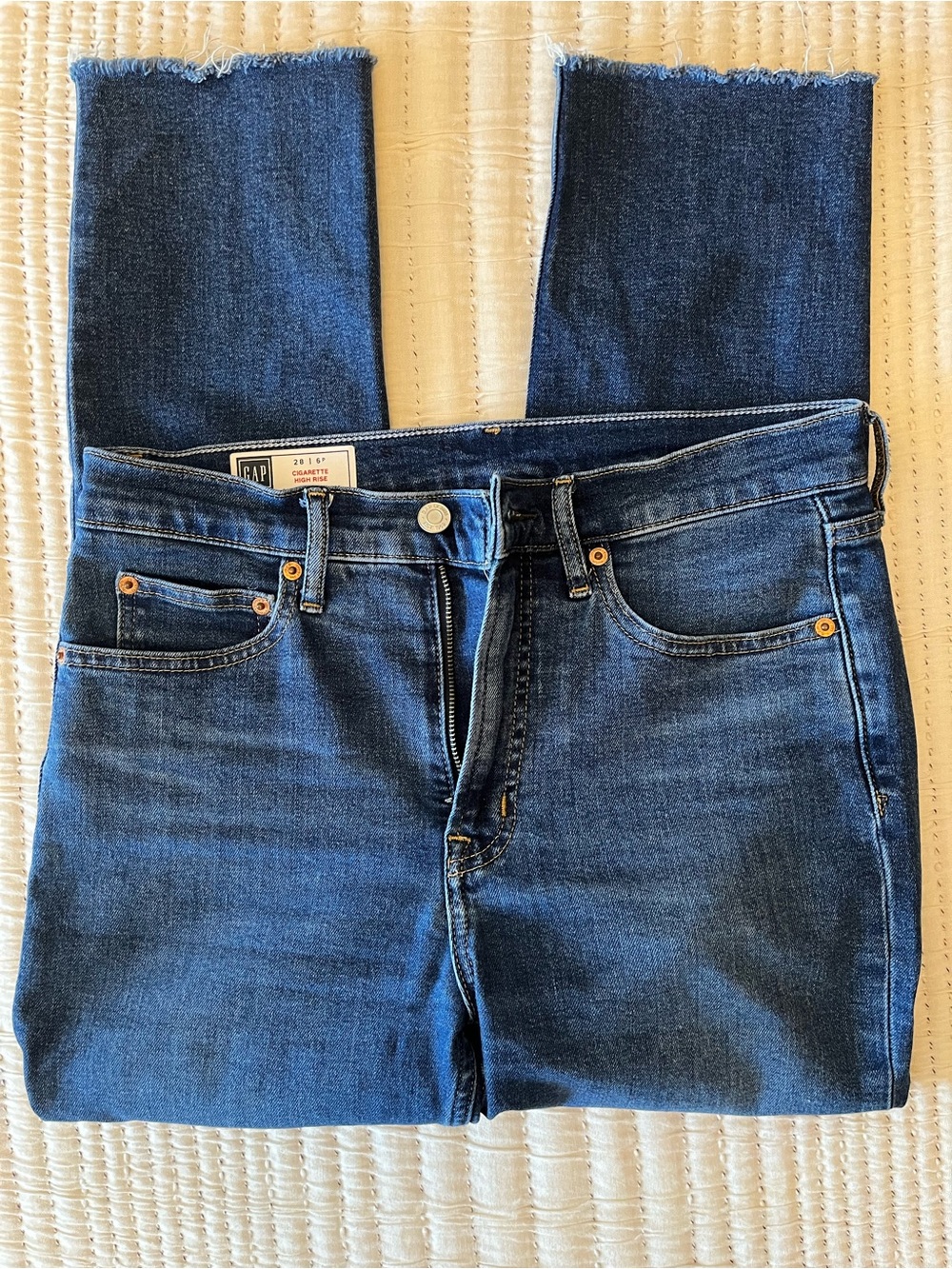 GAP Denim Women's Cigarette High Rise Jeans - Dark Blue